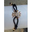 bracelet réglable croix occitane dorée