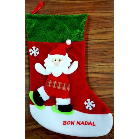 Botte tissu Noël grand modèle