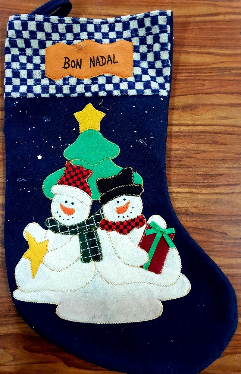 Botte tissu Noël grand modèle