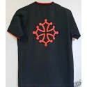 T-shirt enfant noir croix occitane ClassOc