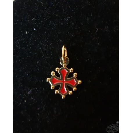 pendentif croix occitane sang et or 1,5cm