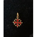 pendentif croix occitane sang et or 1,5cm