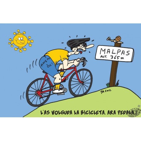 carte humour occitan Bicyclette