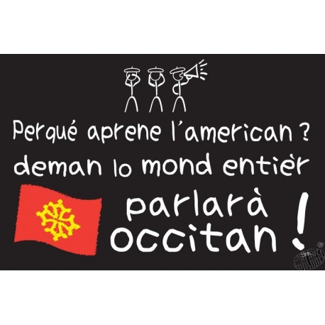 carte humour occitan Perqué aprene l'american