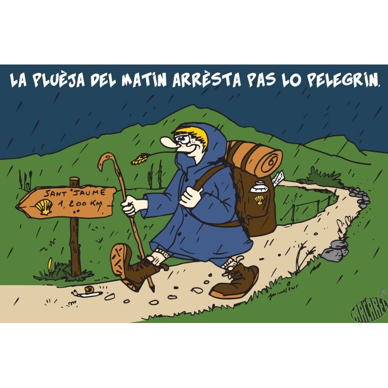 Carte Humour Occitan Pelerin Compostelle