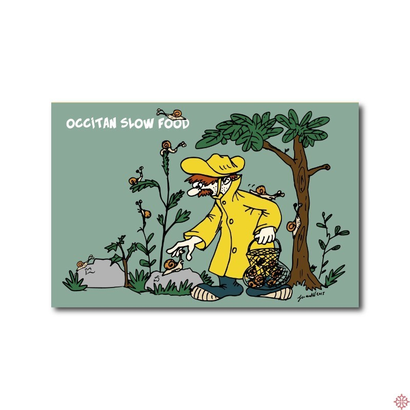lot 50 cartes humour occitan slow food escargots