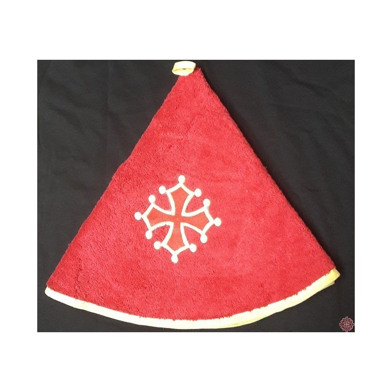 Lot 6 essuie-mains éponge rouge croix occitane