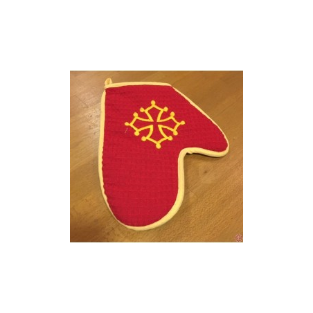 lot 6 gants cuisine brodés croix occitane