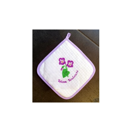 lot 6 maniques brodées Violettes de Toulouse