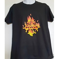 T-shirt Homme croix occitane flammes