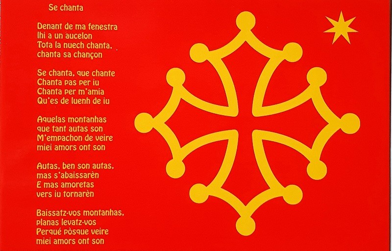 Lot 10 cartes Se chanta avec paroles et croix occitane étoile
