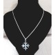 Chaîne 50cm et pendentif croix occitane pleine  2,5cm argent
