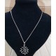 Chaîne argent 55cm classique et pendentif croix occitane évidée  2,5cm argent