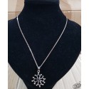 Chaîne argent 55cm classique et pendentif croix occitane évidée  2,5cm argent