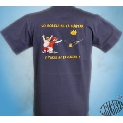 T-shirt Homme humour occitan Lo solelh me fa cantar, Paris me fa cagar