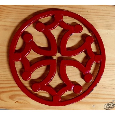 Dessous-de-plat fonte croix occitane cerclée rouge