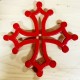 Dessous-de-plat fonte croix occitane ajourée rouge