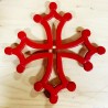 Lot 4 dessous-de-plat croix occitane ajourée rouge