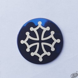 Magnet rond métal croix occitane