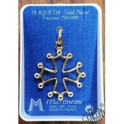 Pendentif croix occitane plaquée or grand modèle