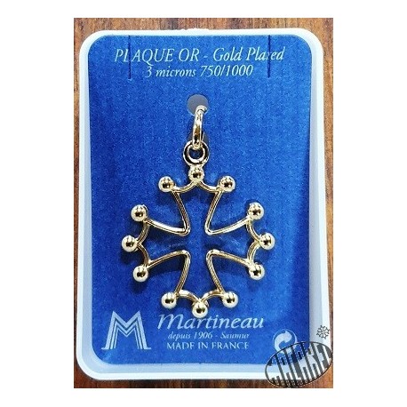Pendentif croix occitane plaquée or grand modèle