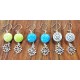 Boucles d'oreilles croix occitane et perle céramique motif spirale