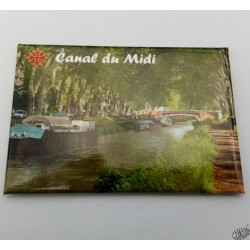 Magnet Canal du Midi croix occitane sans et or