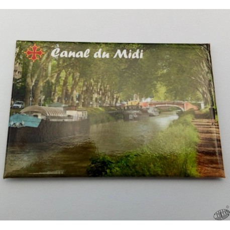 Magnet Canal du Midi croix occitane sans et or