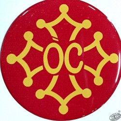 Autocollant doming résine croix occitane