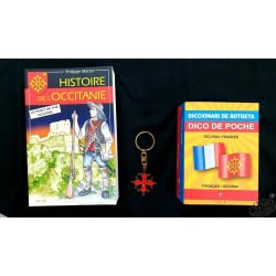 Lot Histoire Occitanie + Dico de poche + porte-clés croix occitane