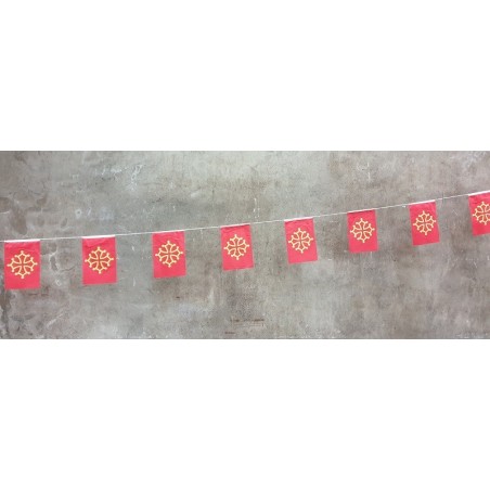 Guirlande 10 m de 20 drapeaux occitan de 20 x 30cm