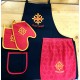 Lot tablier cuisine croix occitane avec torchon + gant + manique