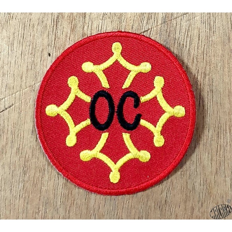 Patch ecusson termocollant bord brode drapeau imprime occitanie croix 