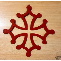 Croix occitane murale fonte rouge 30cm