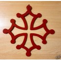 Croix occitane murale fonte rouge 30cm