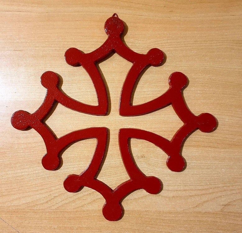 Lot 3 croix occitanes fonte ROUGE 30cm