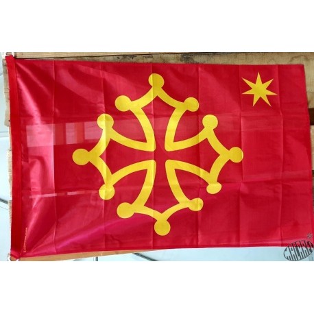 Drapeau occitan AVEC étoile en 70cmx100cm