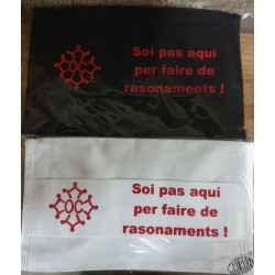 Masque de protection croix occitane et Soi pas aqui per faire de rasonaments !