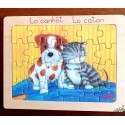 Puzzle bois 24 pièces Bébés animaux et leurs amis , légendes en occitan