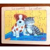 Puzzle bois 24 pièces Bébés animaux et leurs amis , légendes en occitan