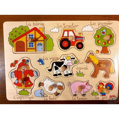 Puzzle enfant en bois à encastrement ferme 5 pièces - La Magie des