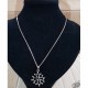 Parure chaîne 60cm argent et pendentif croix occitane argent 2,5cm