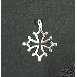 Pendentif croix occitane évidée argent massif 3cm