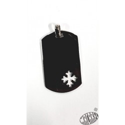 Pendentif croix occitane rectangulaire en argent massif