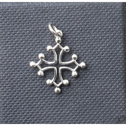 Pendentif croix occitane évidée argent massif 17mm