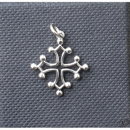 Pendentif croix occitane évidée argent massif 17mm