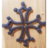 Dessous-de-plat fonte croix occitane ajourée marron vieilli