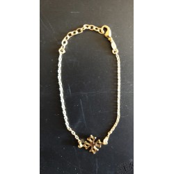 Bracelet plaqué or 1 chaînette avec croix occitane