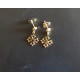 Boucles d'oreilles en plaqué or avec croix occitane, forme bouche-trou pendant.