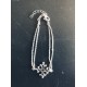 Bracelet croix occitane 2 chaînettes en argent rhodié